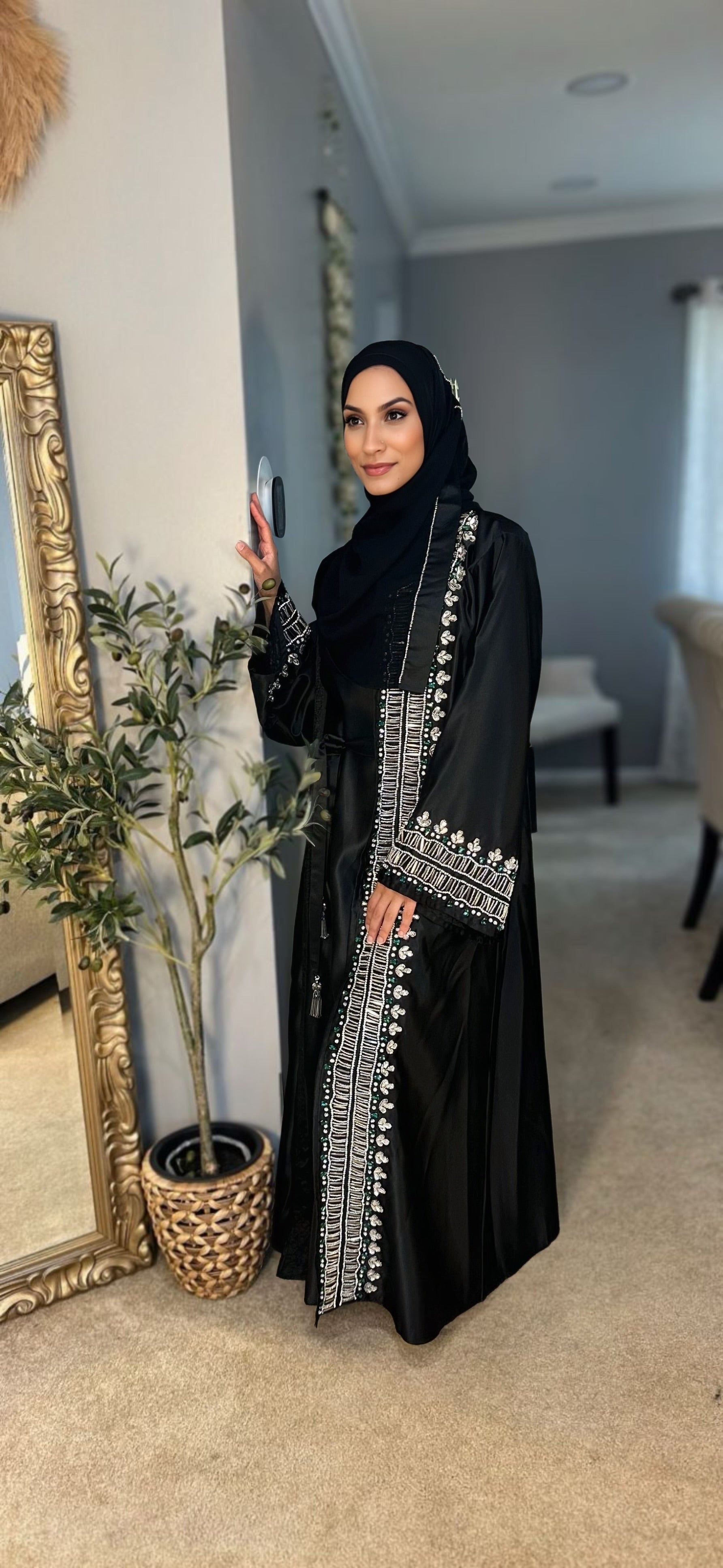 Crepe Satin Abaya - Azyaa Noor